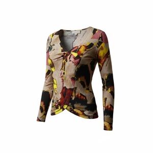 Simply Vera Vera Wang Abstract Floral Twist-Front Top – Size S